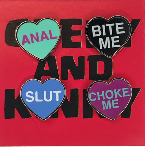 Kinky Hearts Anal Enamel Pins