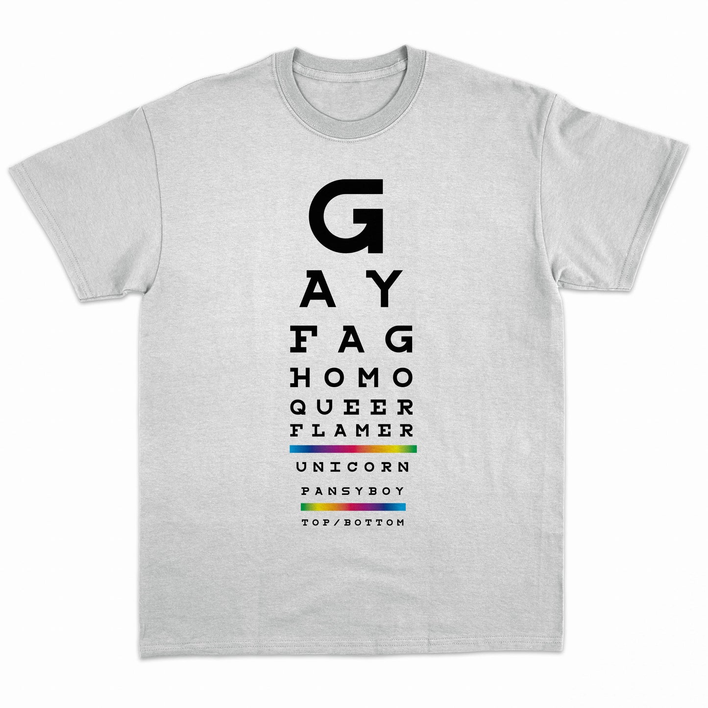 Gay Eye Chart T-Shirt (Queer LGBTQ) -