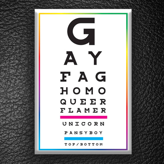 Gay Eye Chart (hard) Magnet (Queer Pride)