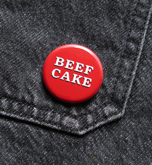 BEEFCAKE Pin 1.25" Pinback Button l Gay Valentine's Gift