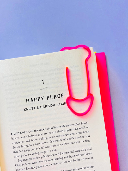 Cockclip™ Bookmark: Transparent Neon Pink/Orange